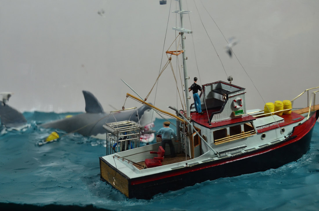 Extremely detailed, miniature model of the Orca from the Jaws film.