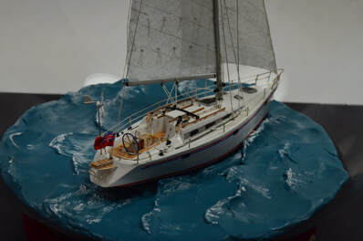 Extremely detailed miniature model of the Sun Legend Aventurine II by Gabrielle Rogers